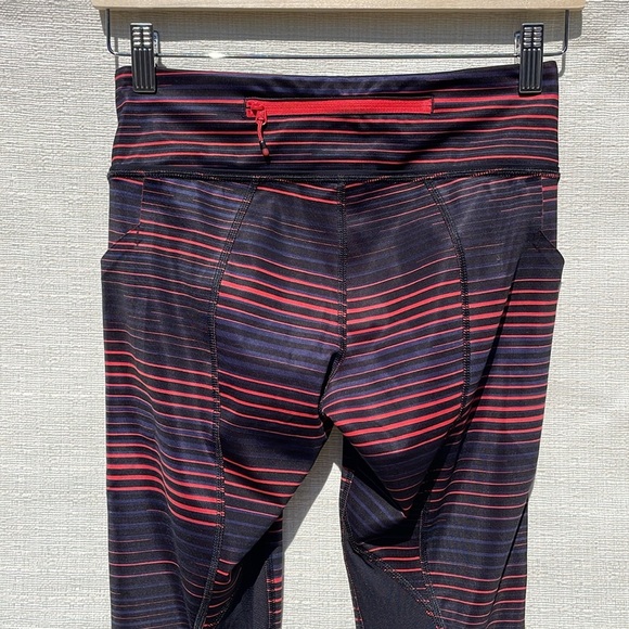 Lululemon Pace Rival Crop Full-On Luxtreme Twisted Dune Alarming BlackBlack Sz 4 - Picture 8 of 11